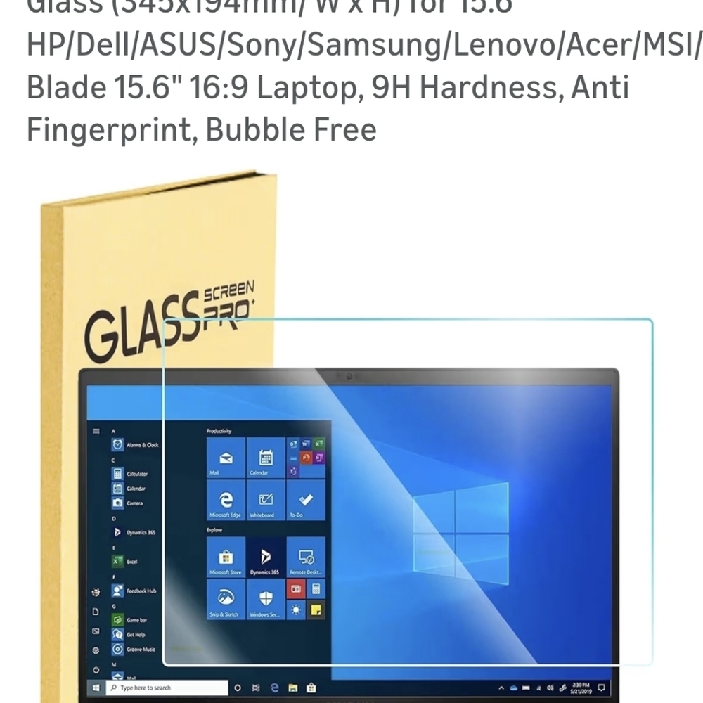 Tempered Glass Screen Protector 15.6 Inch New In Box - Picture 5 of 5